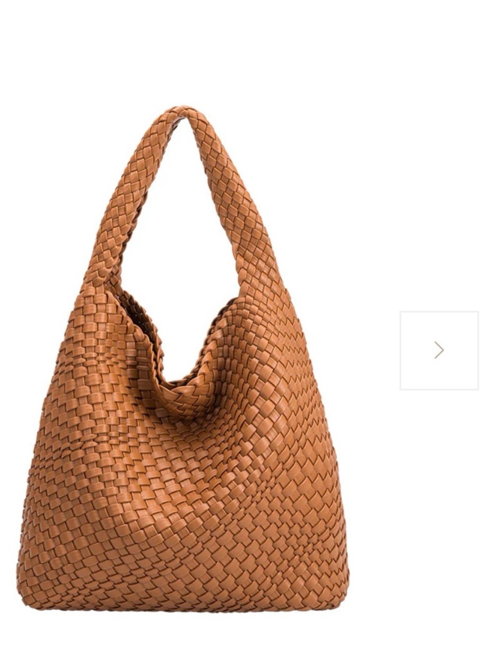 Melie Bianco Woven Hobo Shoulder Bag Tan Brown